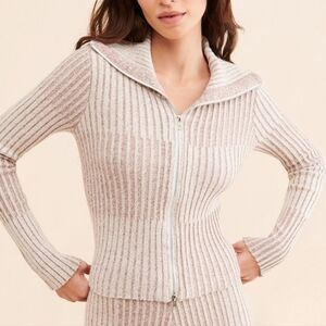 Find Me Now Sweater Check Zip Cardigan